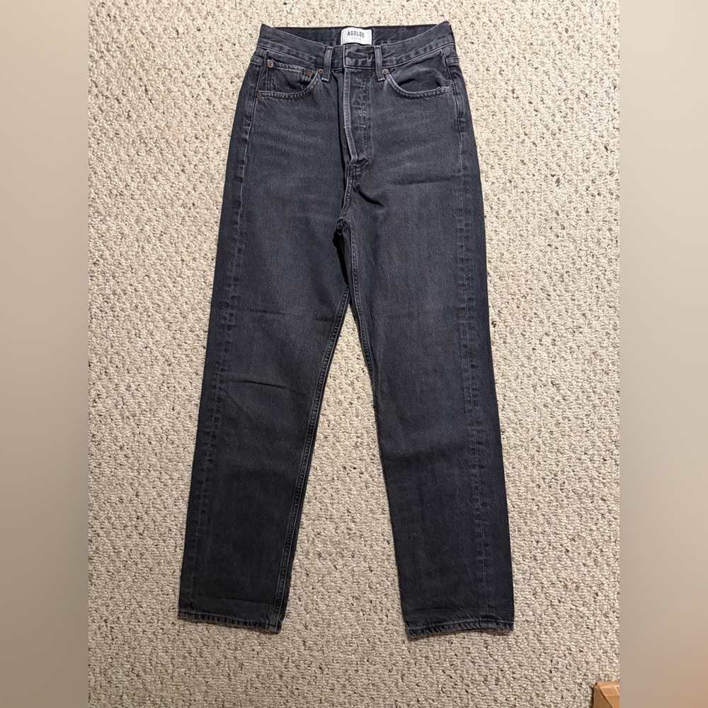 Agolde 90s Black Straight-Leg Jeans